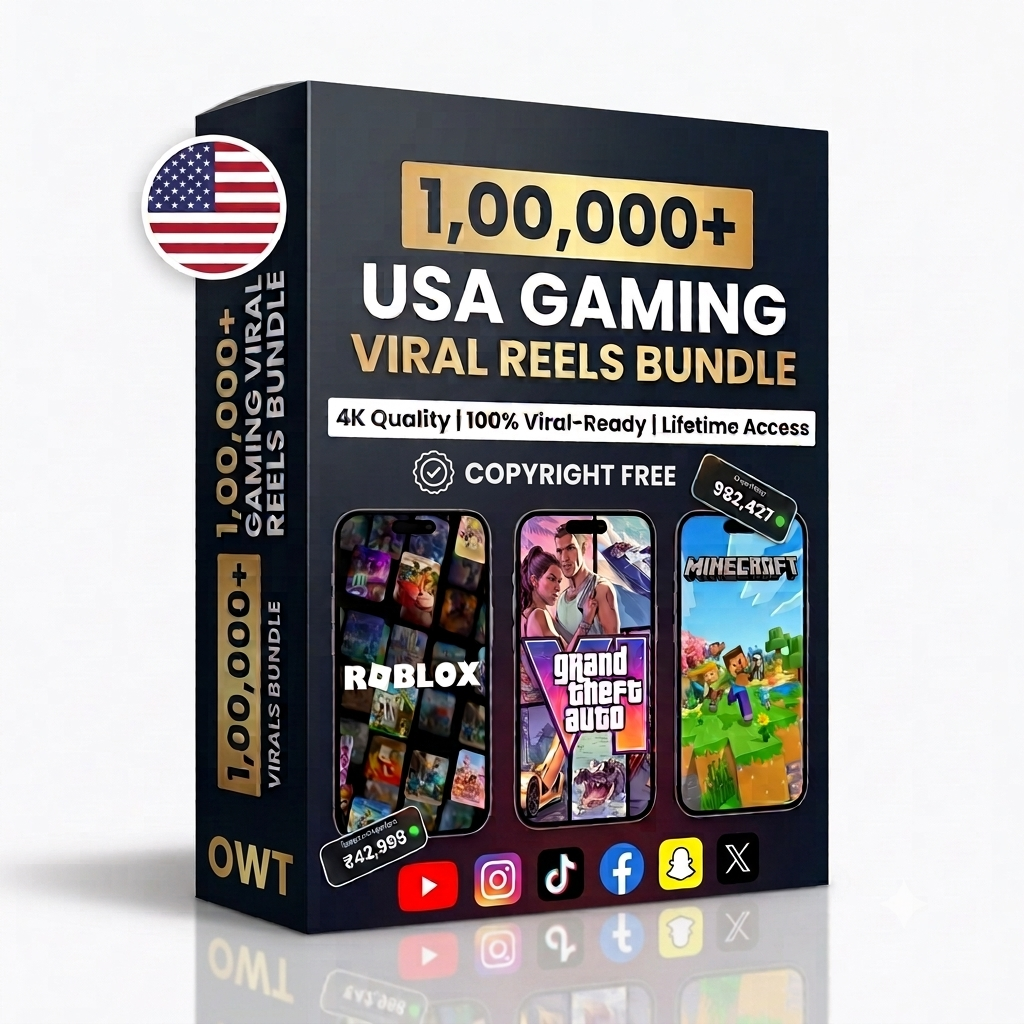 🎮 🇺🇸 1,00,000+ USA Gaming Viral Reels Bundle | Plug, Post & Go Viral Overnight! 🔥(Upcoming GTA VI reels)