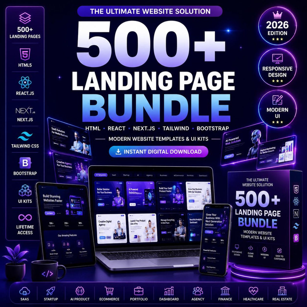 500+ landing pages bundle 🔥🔥